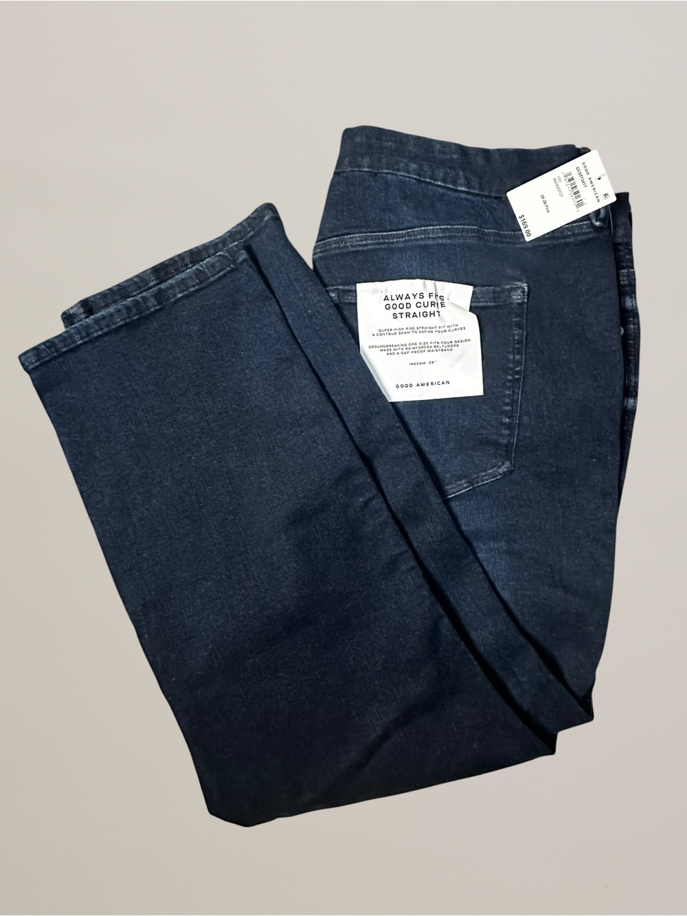 Good American Women's Dark Blue Straight Jeans